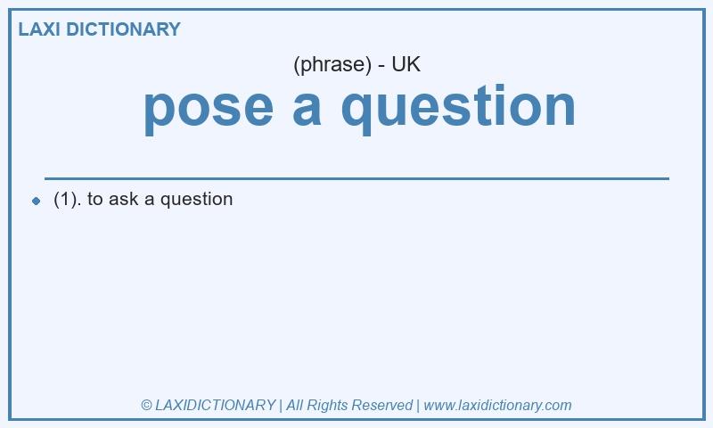 Definition pose a question in British English