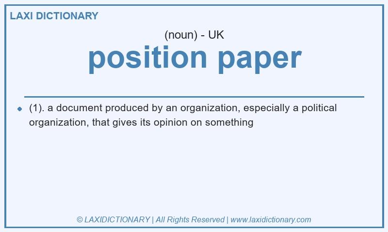 Definition position paper in British English