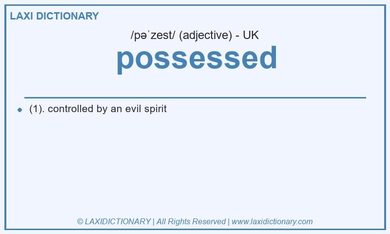 Definition possessed in British English