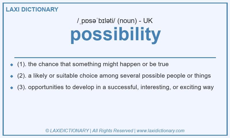 Definition possibility in British English