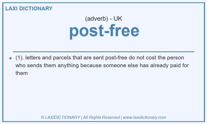 Definition post-free in British English