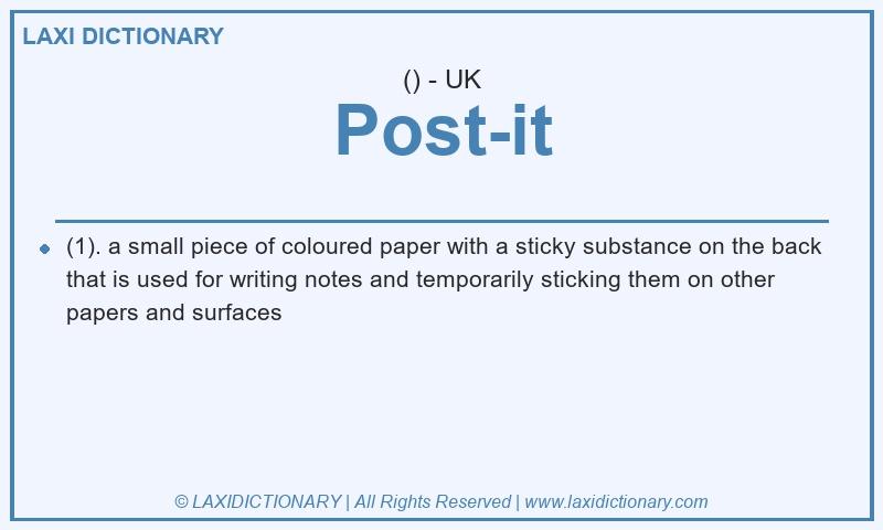 Definition Post-it in British English