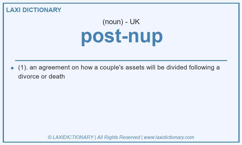 Definition post-nup in British English