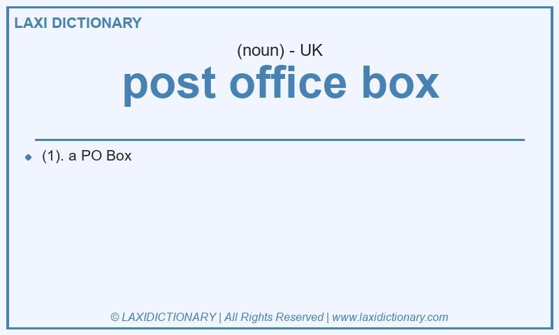 Definition post office box in British English