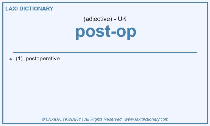 Definition post-op in British English