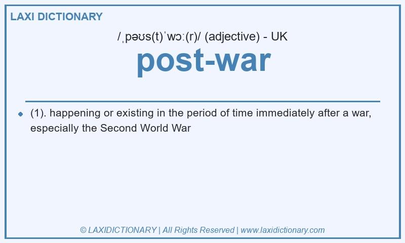 Definition post-war in British English