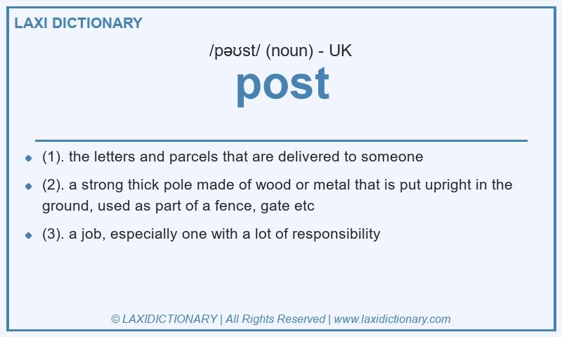 Definition post in British English