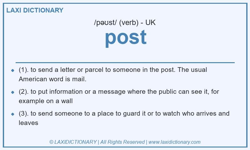 Definition post in British English