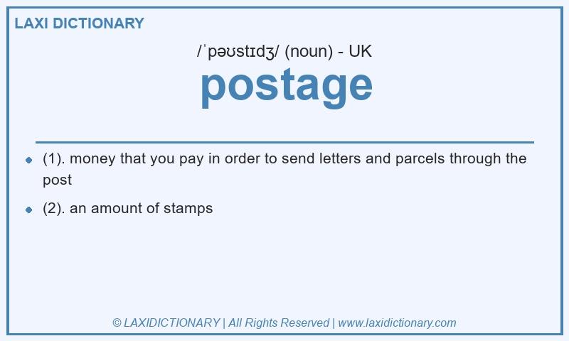 Definition postage in British English