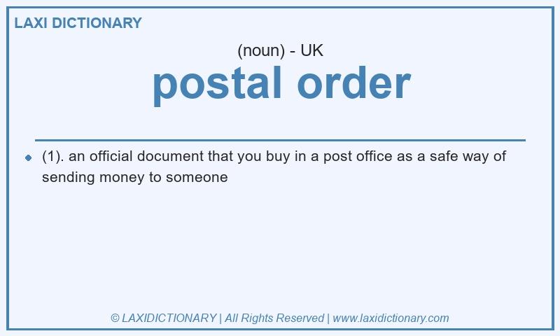 Definition postal order in British English
