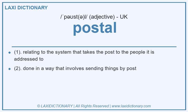 Definition postal in British English