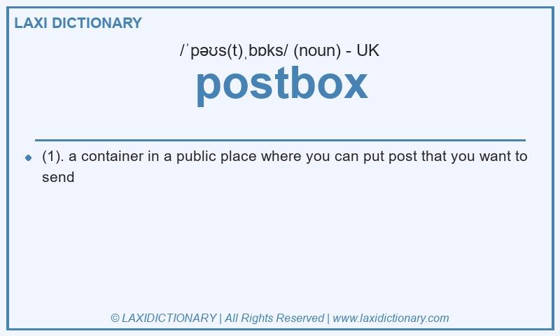Definition postbox in British English