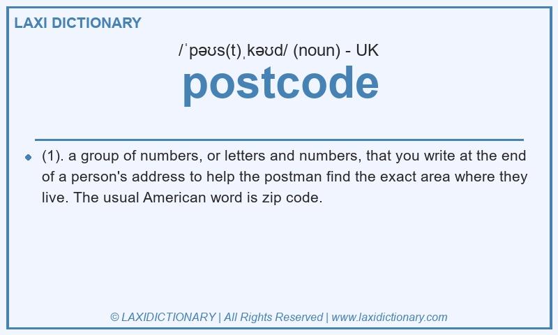 Definition postcode in British English
