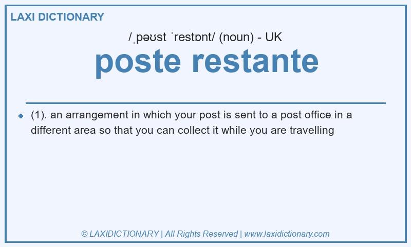 Definition poste restante in British English