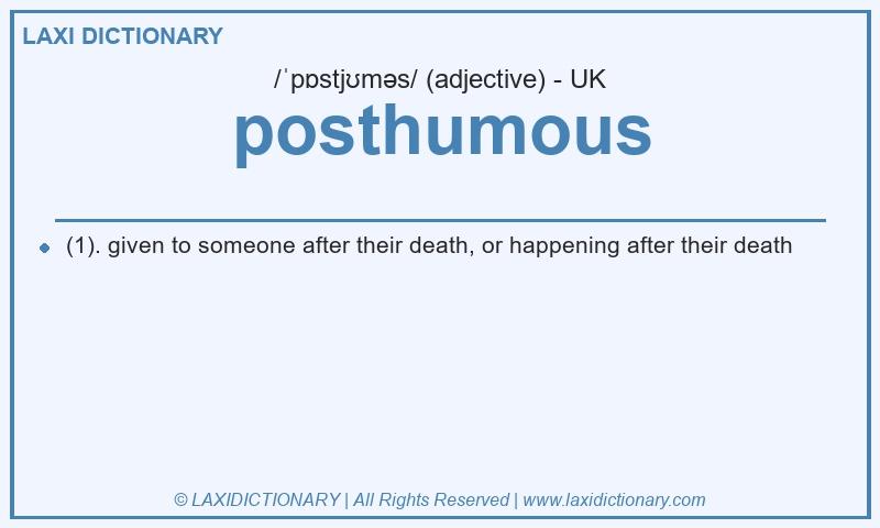 Definition posthumous in British English