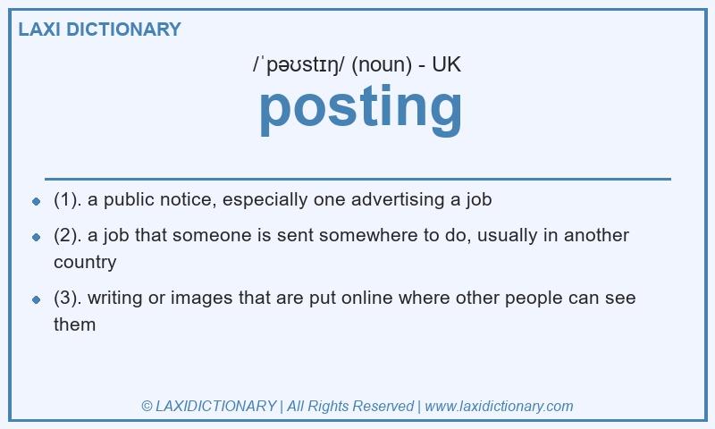 Definition posting in British English