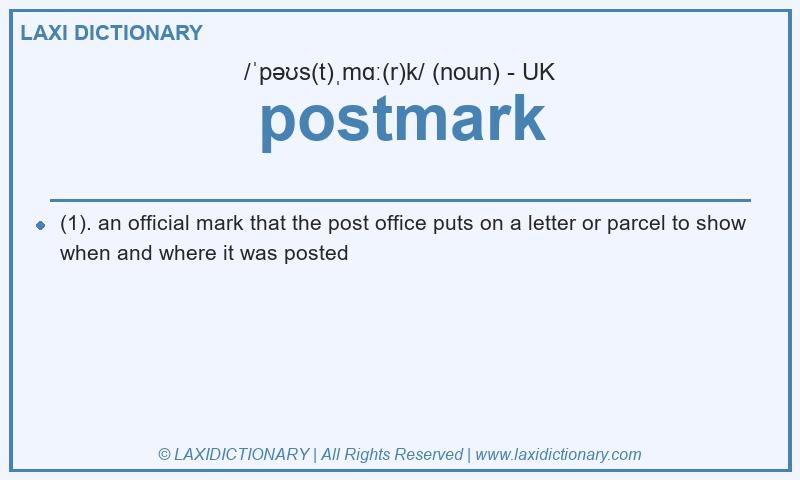 Definition postmark in British English