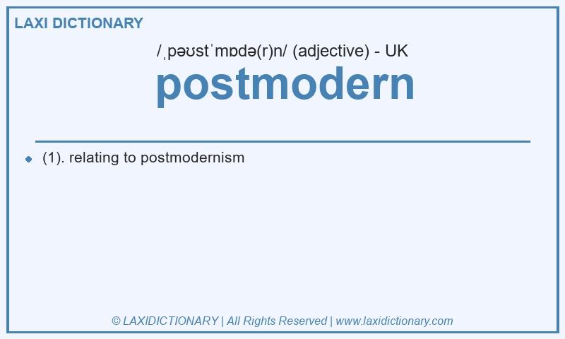 Definition postmodern in British English