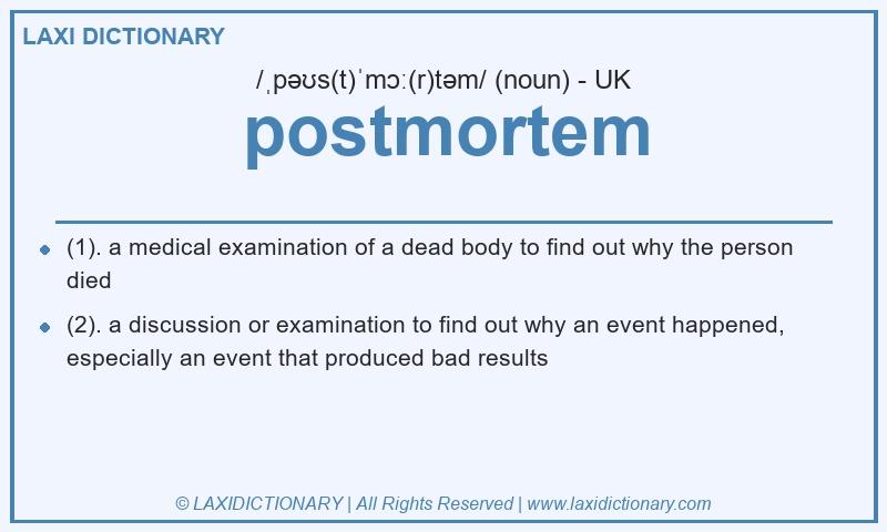 Definition postmortem in British English