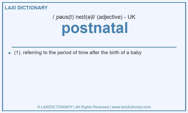 Definition postnatal in British English