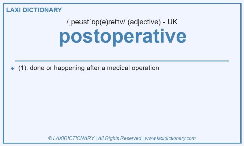 Definition postoperative in British English