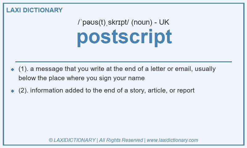 Definition postscript in British English