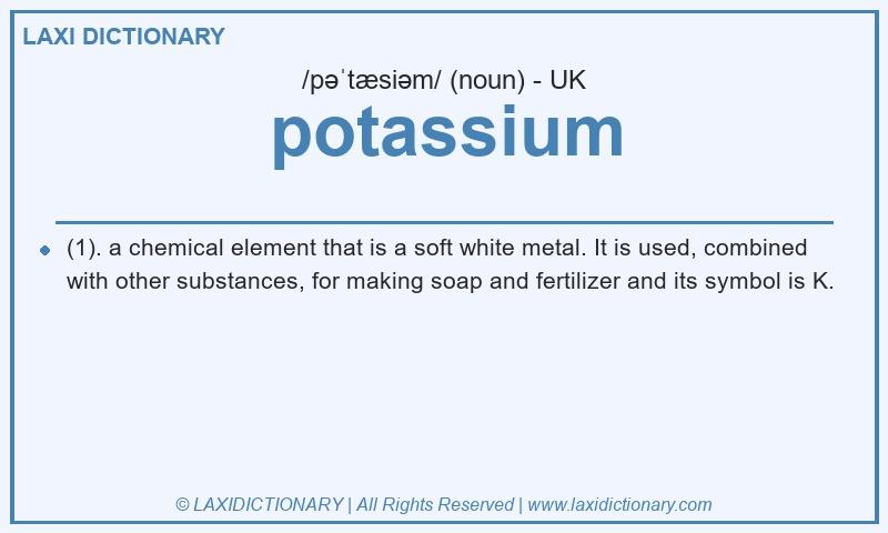 Definition potassium in British English