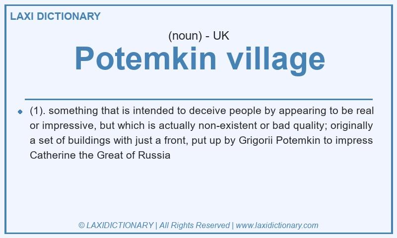 Definition Potemkin village in British English