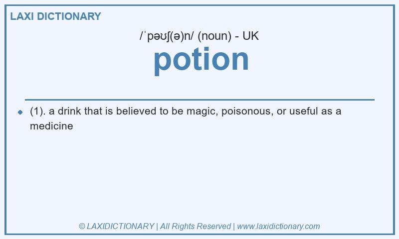 Definition potion in British English
