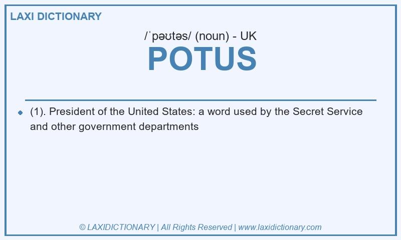 Definition POTUS in British English