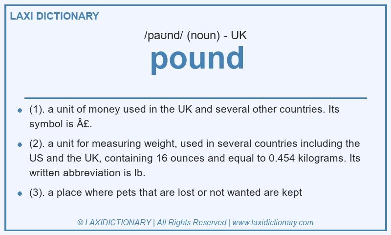 Definition pound in British English