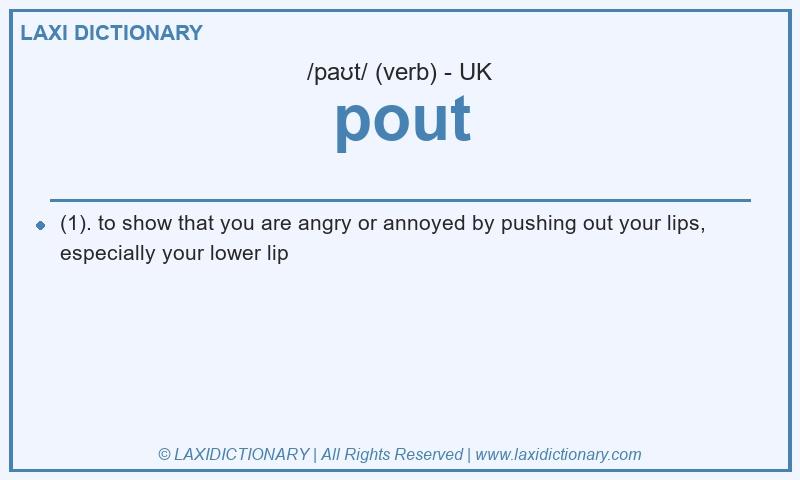 Definition pout in British English