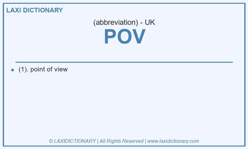 Definition POV in British English