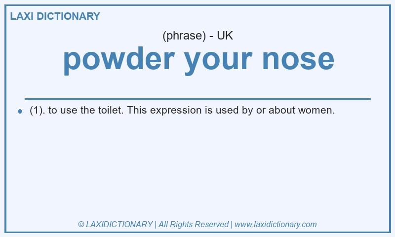 Definition powder your nose in British English