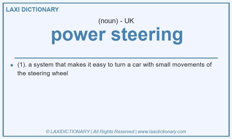 Definition power steering in British English