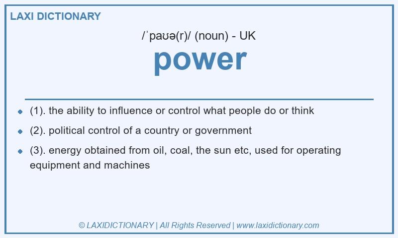 Definition power in British English