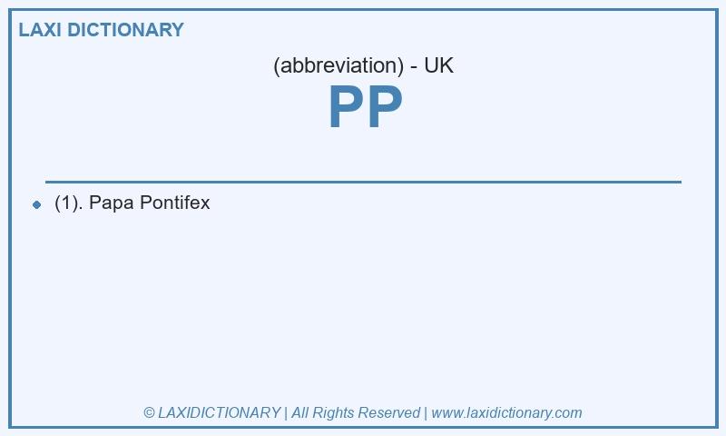 Definition PP in British English