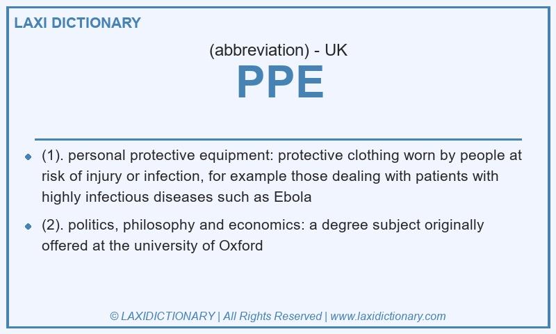Definition PPE in British English
