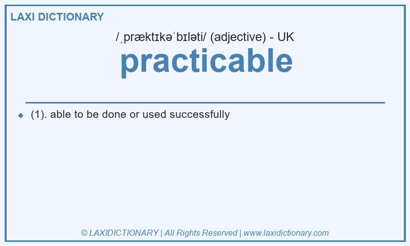 Definition practicable in British English