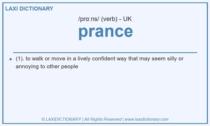 Definition prance in British English