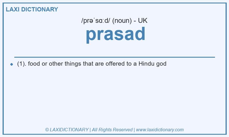 Definition prasad in British English