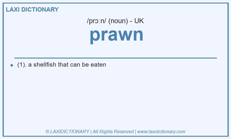 Definition prawn in British English