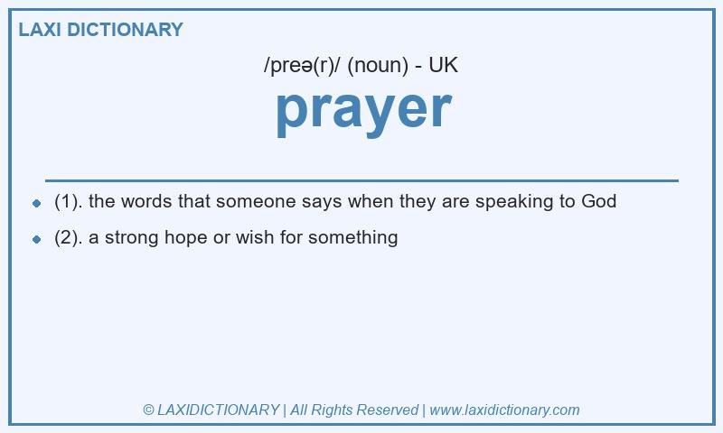 Definition prayer in British English