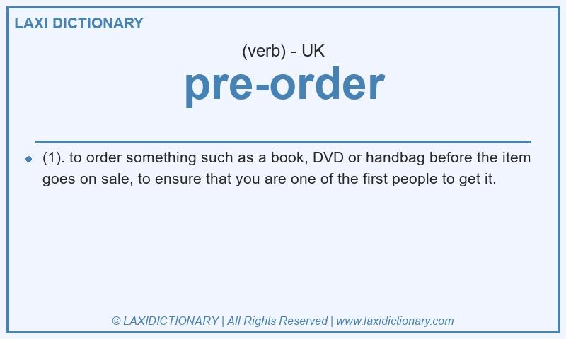 Definition pre-order in British English