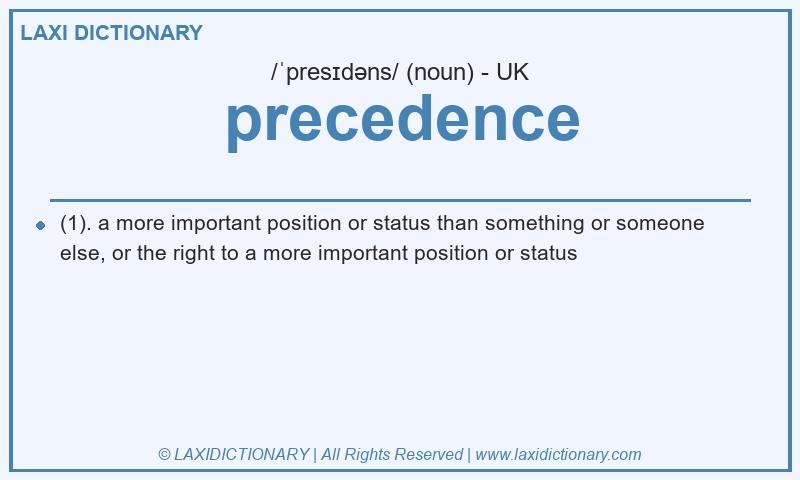 Definition precedence in British English