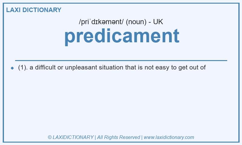 Definition predicament in British English