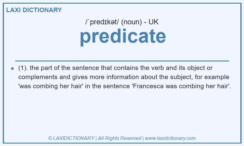 Definition predicate in British English