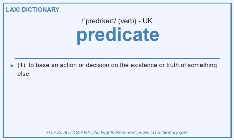 Definition predicate in British English