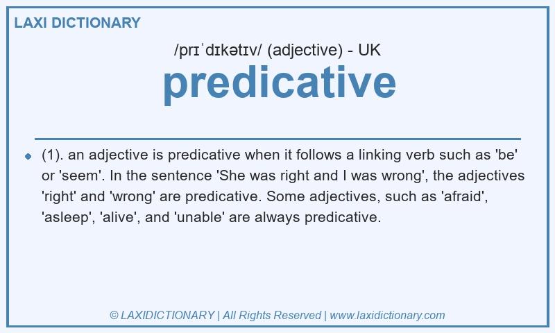 Definition predicative in British English