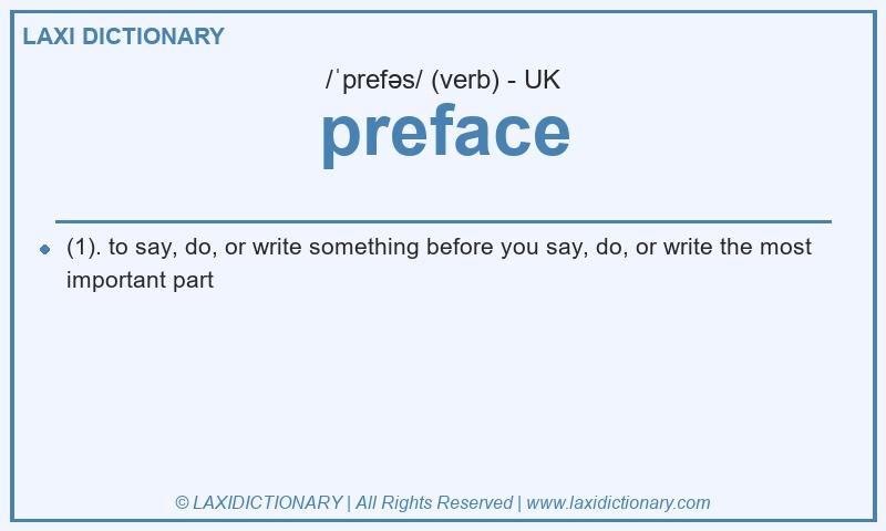 Definition preface in British English